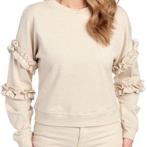FOR THE REPUBLIC RUFFLED SLEEVE SWEATSHIRT